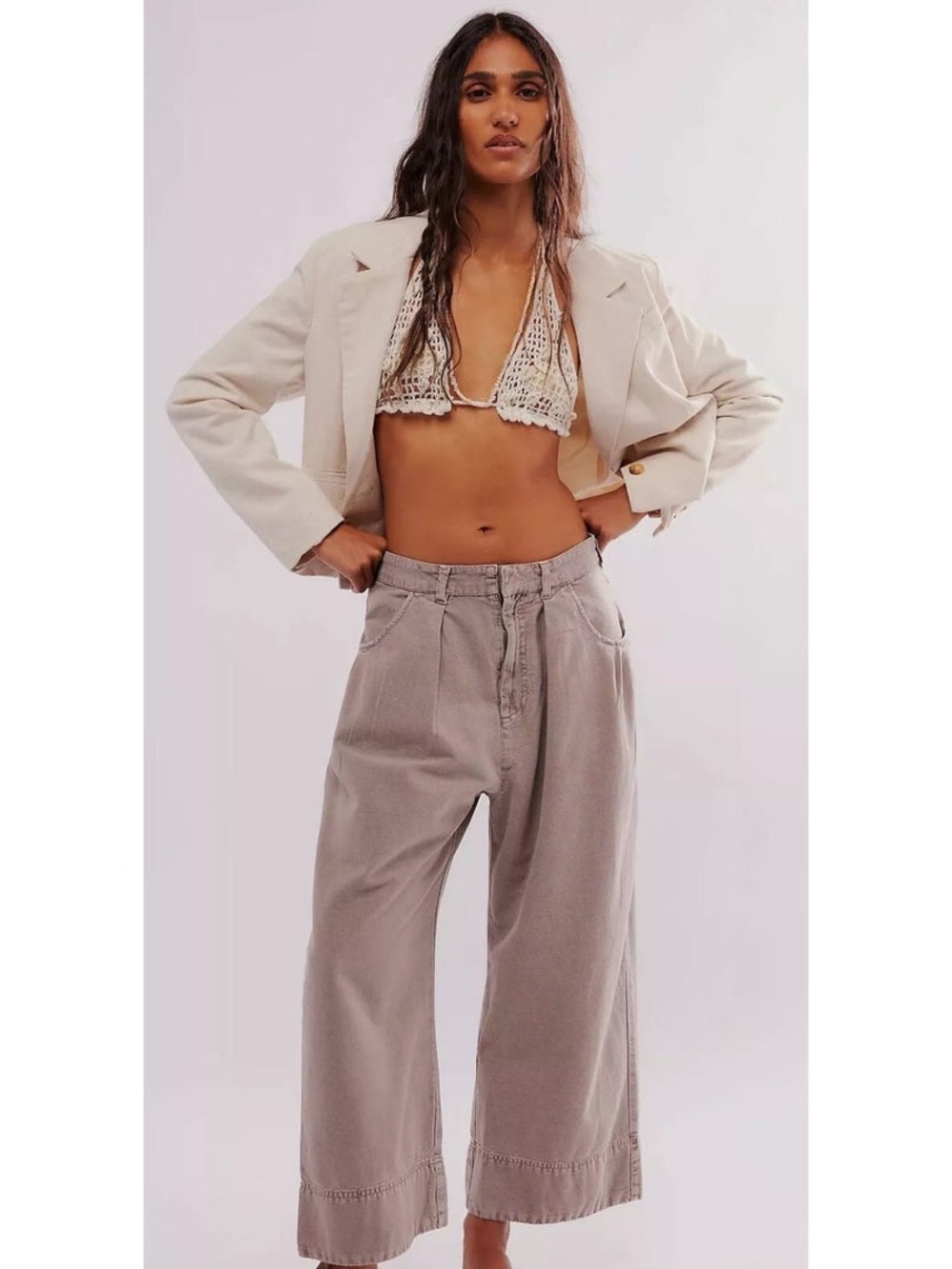 Free People Sweet Talk Chino Trousers Pants in Phantom Size 6